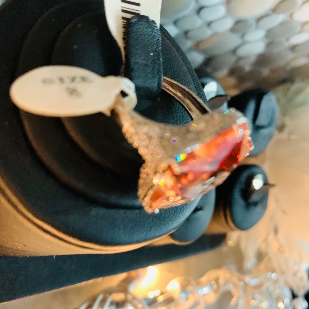 Sterling Silver with CZ amethyst star size 8 💍 - Picture 3 of 4